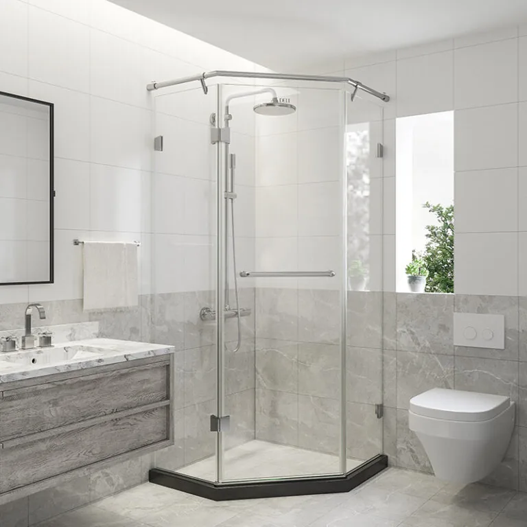 Black-framed shower enclosure