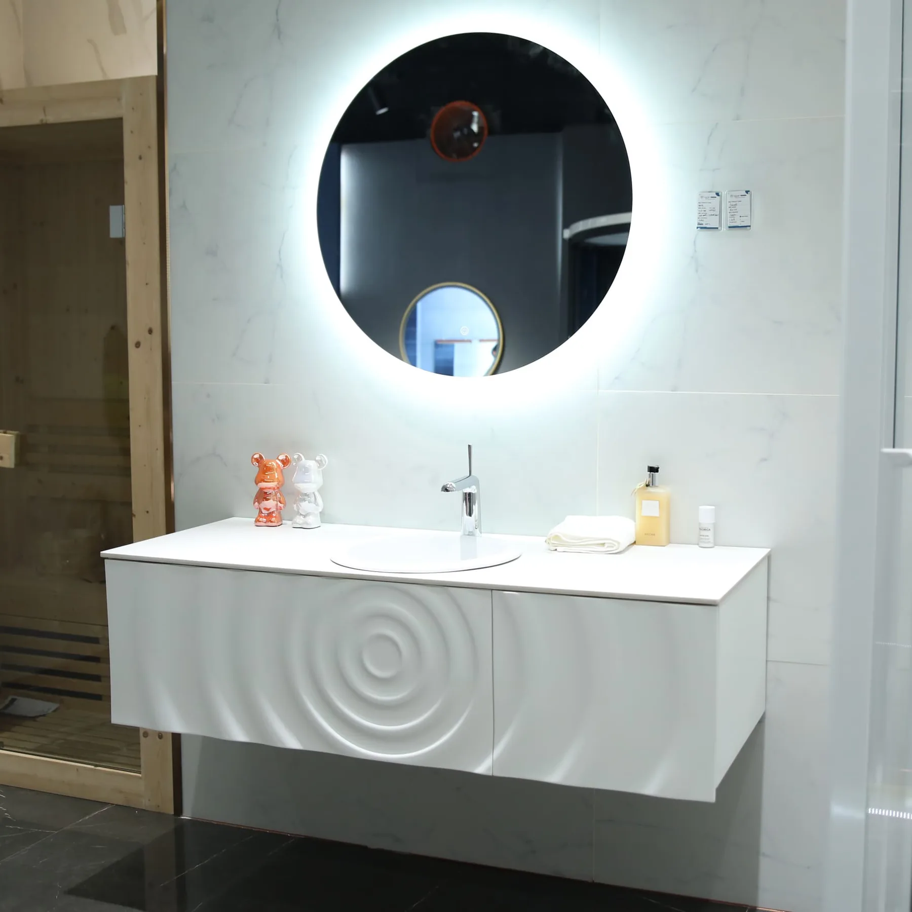 Bathroom vanity material and basin detail
